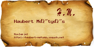 Haubert Mátyás névjegykártya
